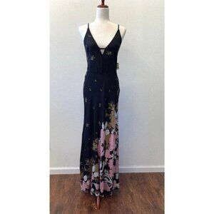 Free People Get To You Maxi Dress Women's Size S Black Floral Dark Fairy NWT